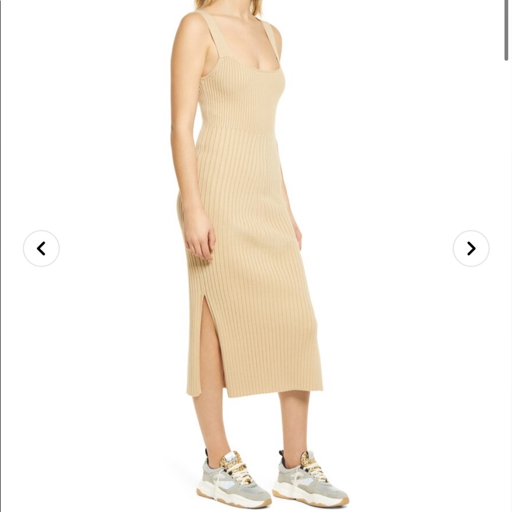 ❤️ Wayf Gillian Ribbed Tank Dress in Khaki